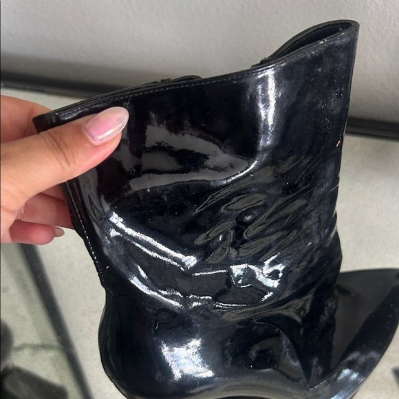 Stuart Weitzman Black Patent Leather Ankle Boots - Picture 11 of 13